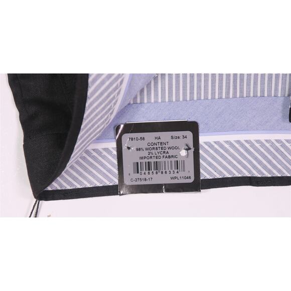 Berle Charcoal Gray Wool Stretch Flat Front Dress Pants Trousers 34 New! - Picture 6 of 8